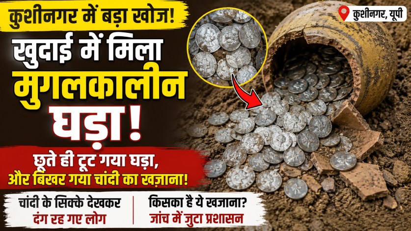 मुगलकालीन घड़ा, चांदी के खजाने को देखकर दंग रह गए ग्रामीण
